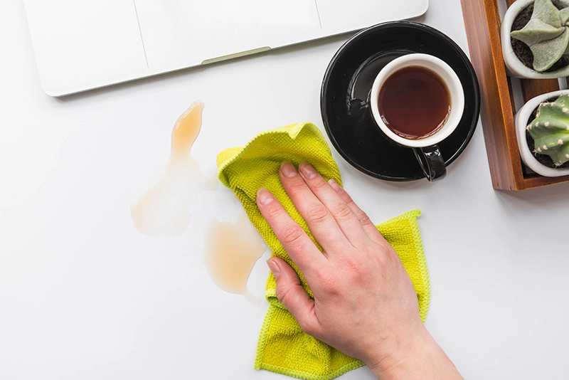 cleaning coffee stains