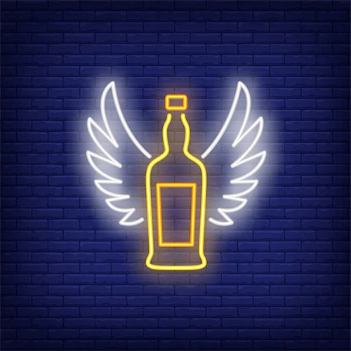 booze bottle with wings