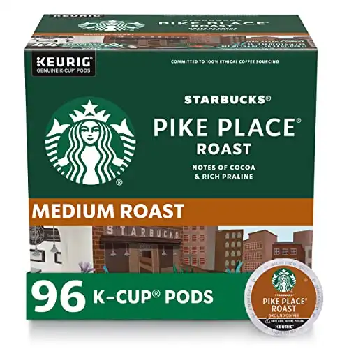 Starbucks K-Cup Coffee Pods—Medium Roast Coffee—Pike Place Roast for Keurig Brewers—4 boxes (96 pods total)